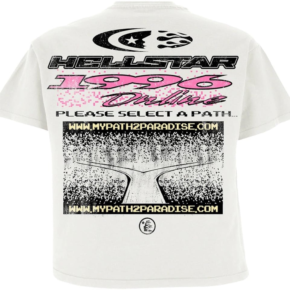 Hellstar 1996 Online White Graphic Tee